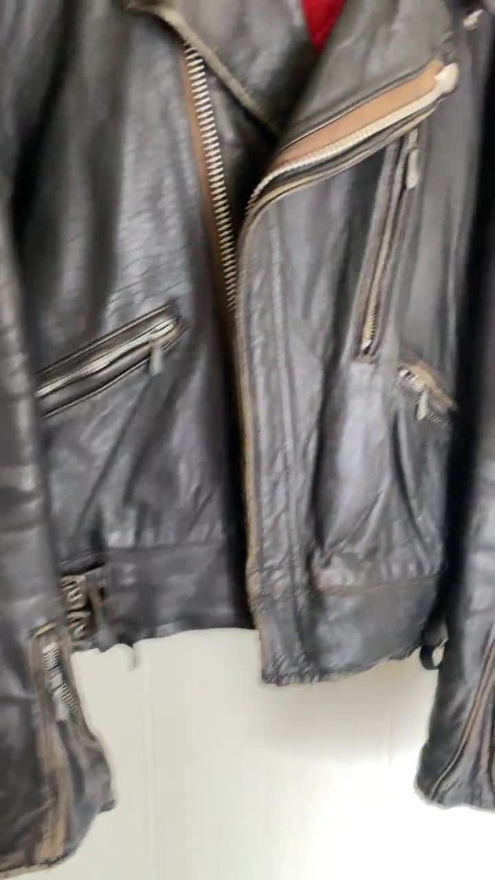 Rare Vintage Harley Davidson Leather Biker Bag Purse 70s 80s HAND SIZE GOOD  COND