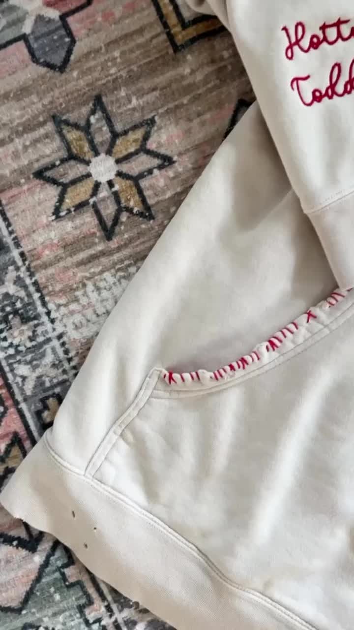 [RECTO] /☆ 25SS RC CUT & EMBROIDERY SWEATSHIRT /LIGHT BEIGE RECTO - Official Website