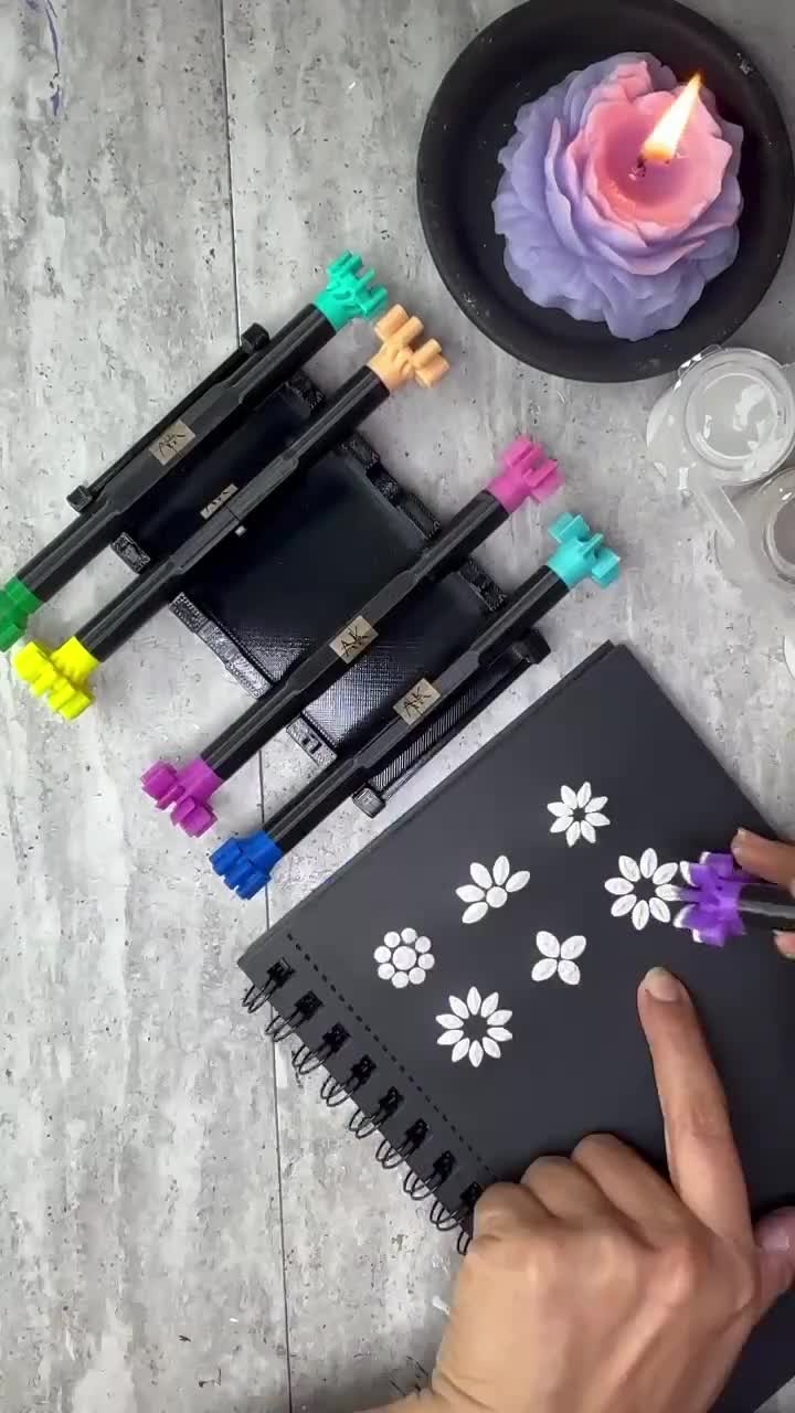 Kit De 5 Herramientas Para Rascar Con Doble Punta – Incluye Bolígrafo, Cepillo Y Vara De Bambú Para Proyectos De Arte Creativo