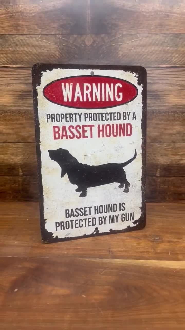 直筆サイン入 HOUND DOG「we are the HOUND DOG」 Basset Hound Sign: Beware of Dog, Vintage Style Aluminum Decor - Etsy