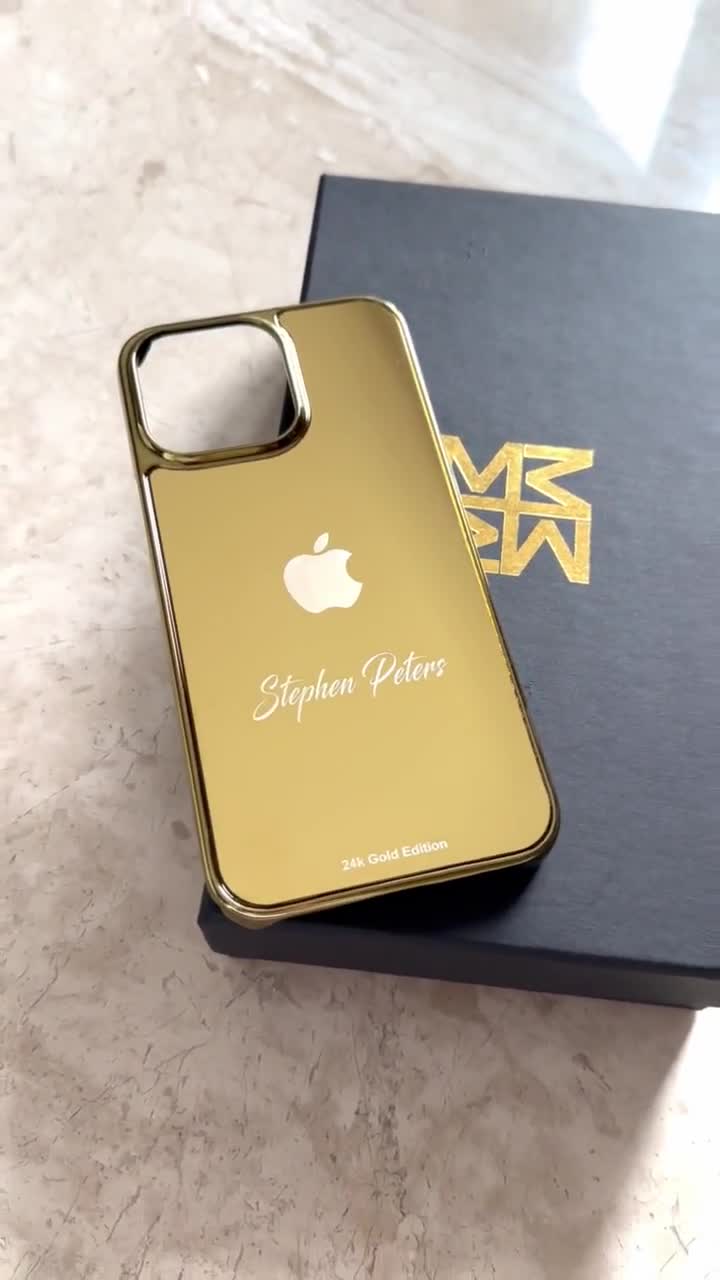 Real Gold Plated Apple Design iPhone 15 Pro & 15 Pro Max Cases , Gold  iPhone 14 Pro , iPhone 13 Gold , Luxury iPhone 14 , Designer iPhone