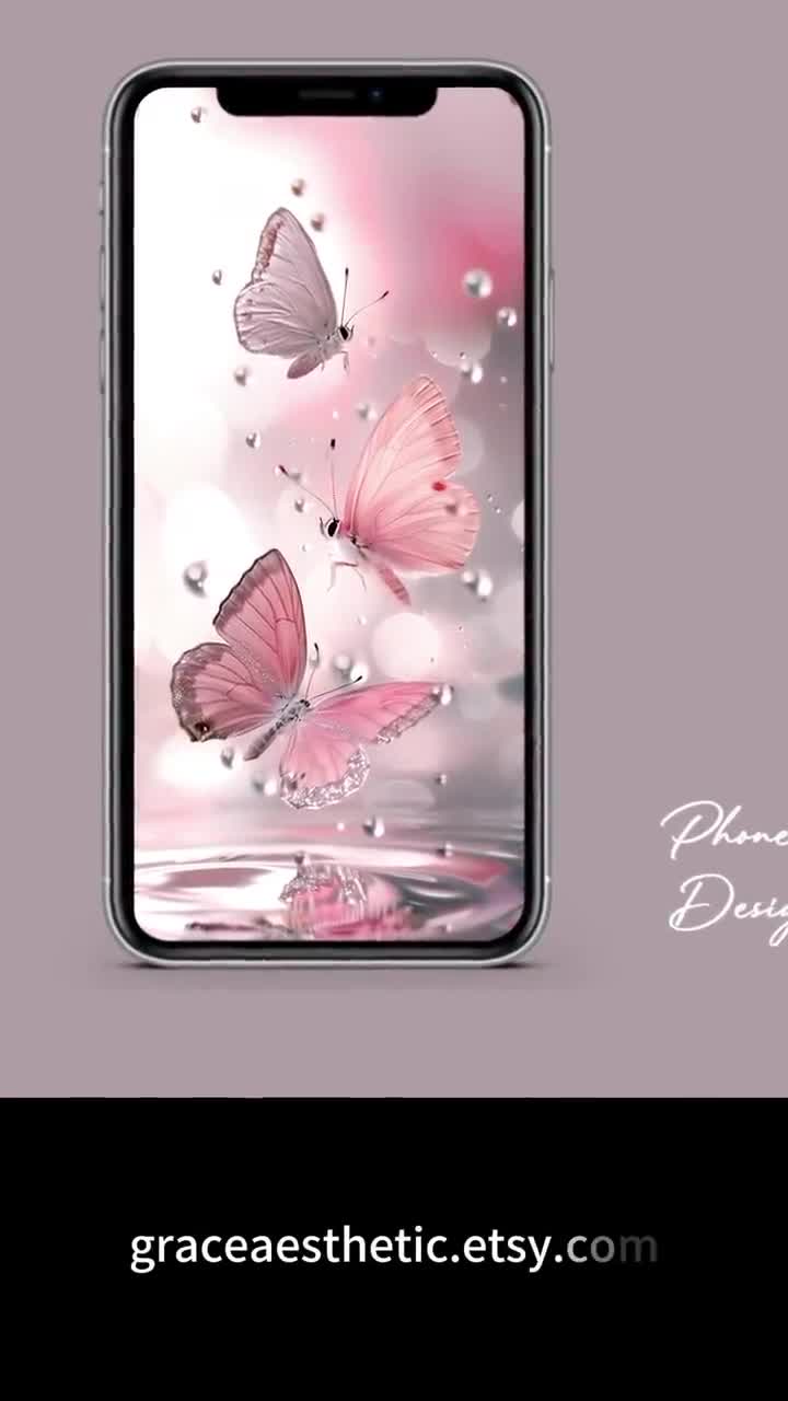 Pink Butterfly Phone Wallpaper | Glimmering \u0026 Gorgeous Design | High  Quality | iPhone Lockscreen | Aesthetic Background | Digital Download, image size:720x1280