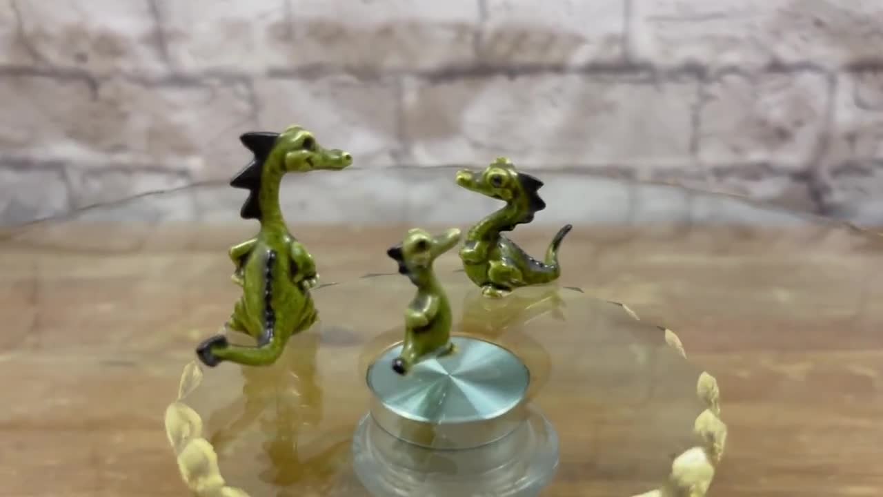 Vintage Hagen Renaker Dragon Trio Family Group Mini Mystical