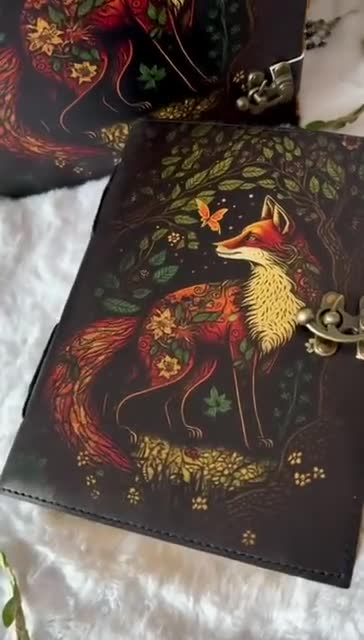 Fox Leather Journal - 400 Page Handmade Notebook Refillable