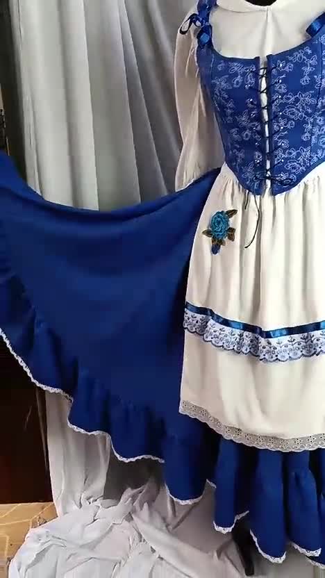 belle blue dress broadway Village Belle Dress, Belle Costume – TwirlingDresses main image 1