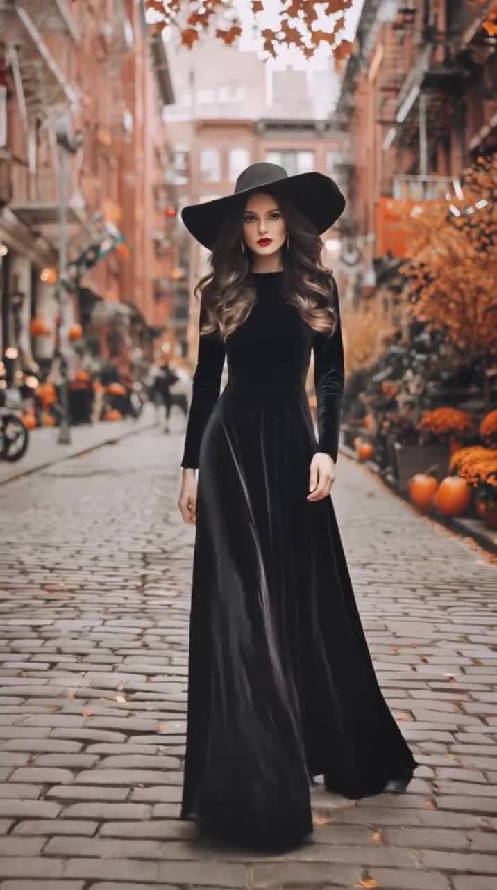 black witch dress amazon PARIS GEORGIA Davie Dress in Black main image 1