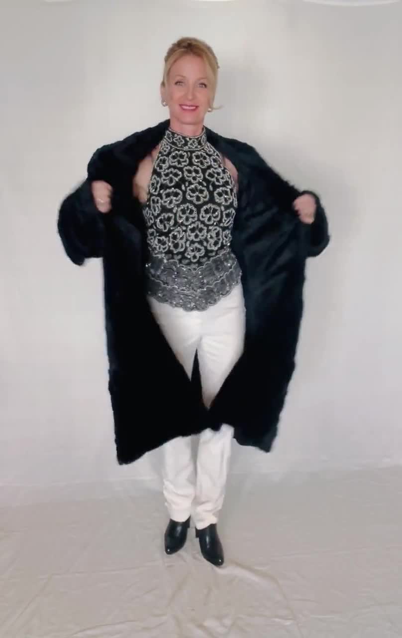 1930s Hollywood Glamour Fur Coat: Black Hudson Seal, Silk Lined - Etsy