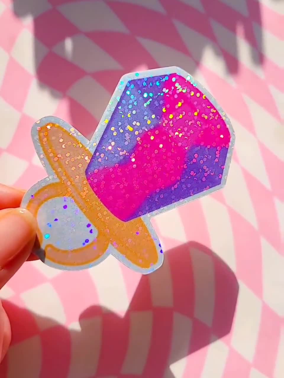 Pink Ring Pop Glitter Sticker, 90s Nostalgia,aesthetic Stickers