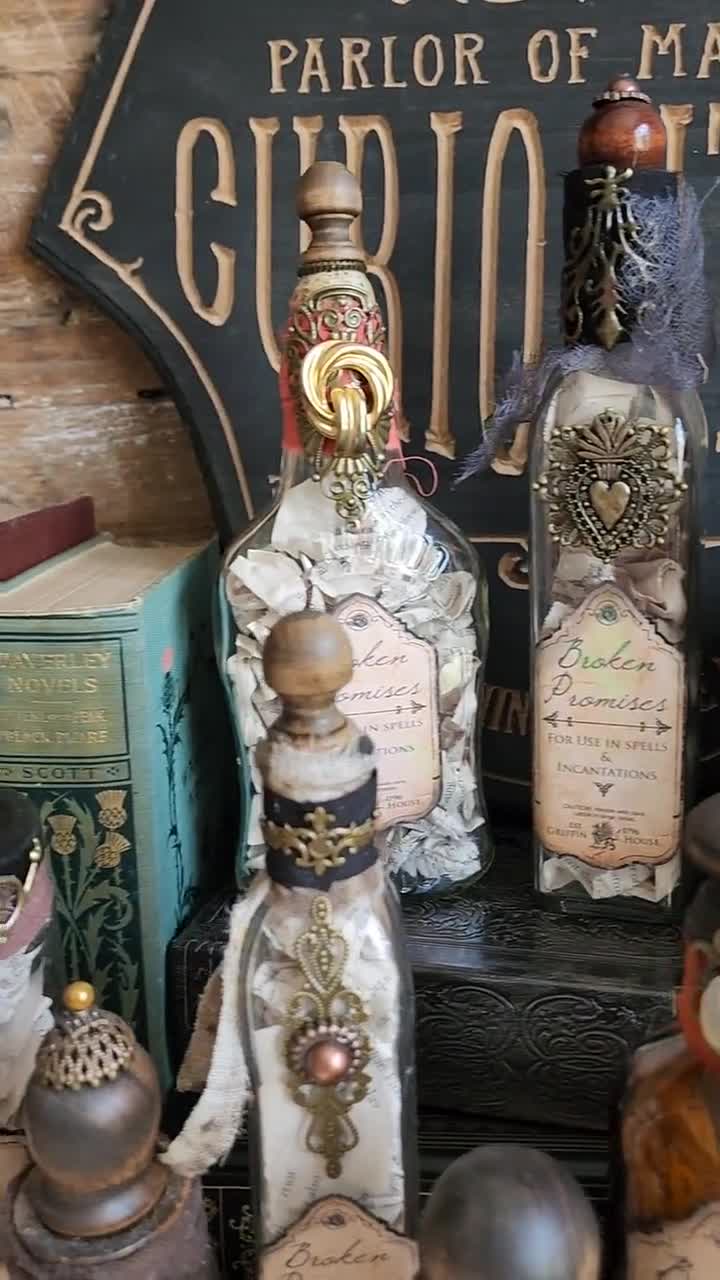 Magic Potion Bottles, Magic Potions, Altered Bottle Art, Fairy Magic, Good  Magic, White Magic Potion Bottles, Apothecary Bottles, Assemblage 