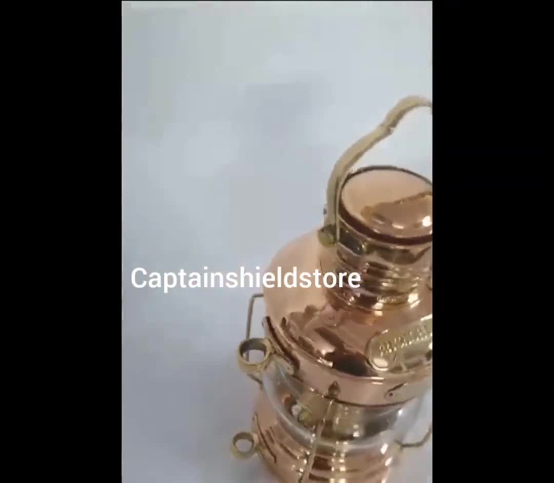 Nautical Vintage Brass & Copper Anchor 15 Oil Lamp Maritime Ship