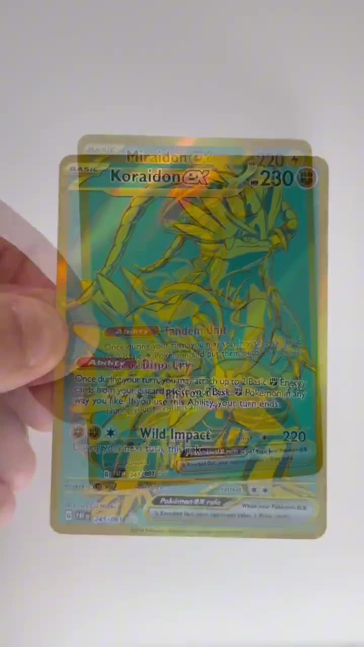 Koriadon EX, Miraidon EX Gold cards Paldean fates Proxy/Orica, Holo Koriadon EX, Miraidon EX Gold cards Paldean fates Proxy/Orica, Holo