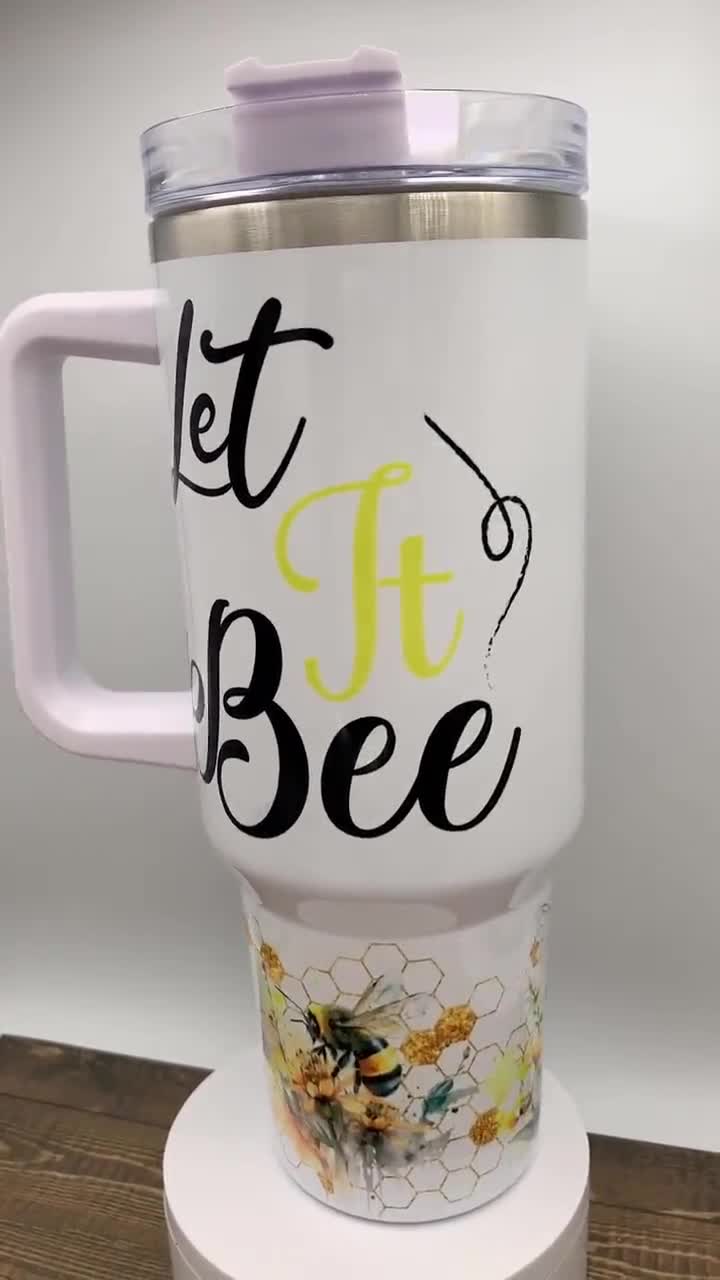 Bee & Honeycomb Custom Insulated Tumbler Large Iced Coffee Cup
