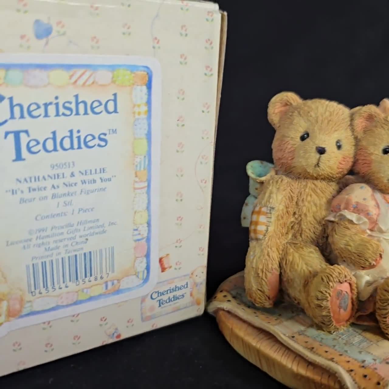 950513 NATHANIEL & NELLIE Cherished Teddies, With Box, Figure