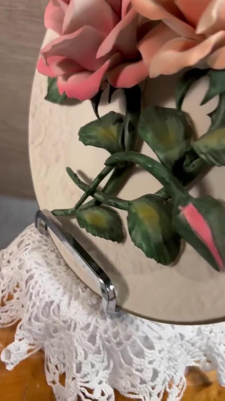 Vintage Roses of Capodimonte Fine Bisque Porcelain Plate | Limited