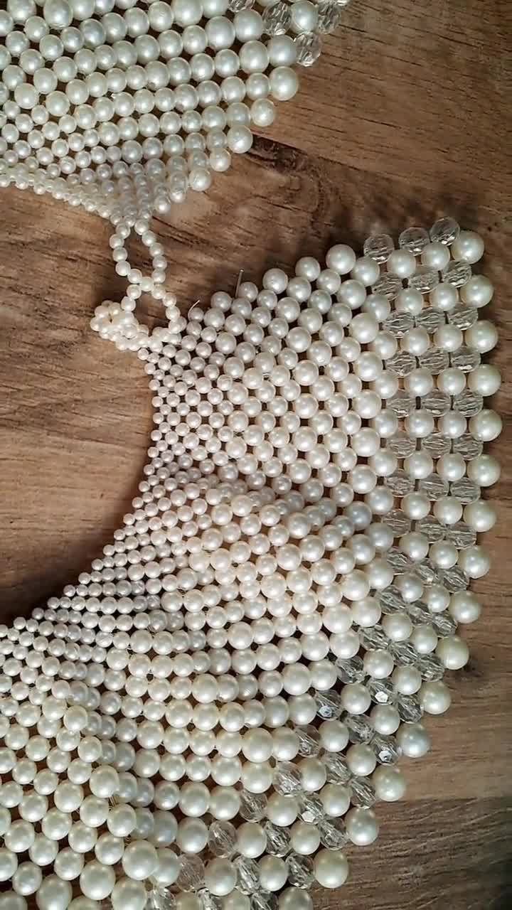 Vintage Signed Vendome Pearl Collar Necklace & Earrings Set (A3513) - Ruby  Lane