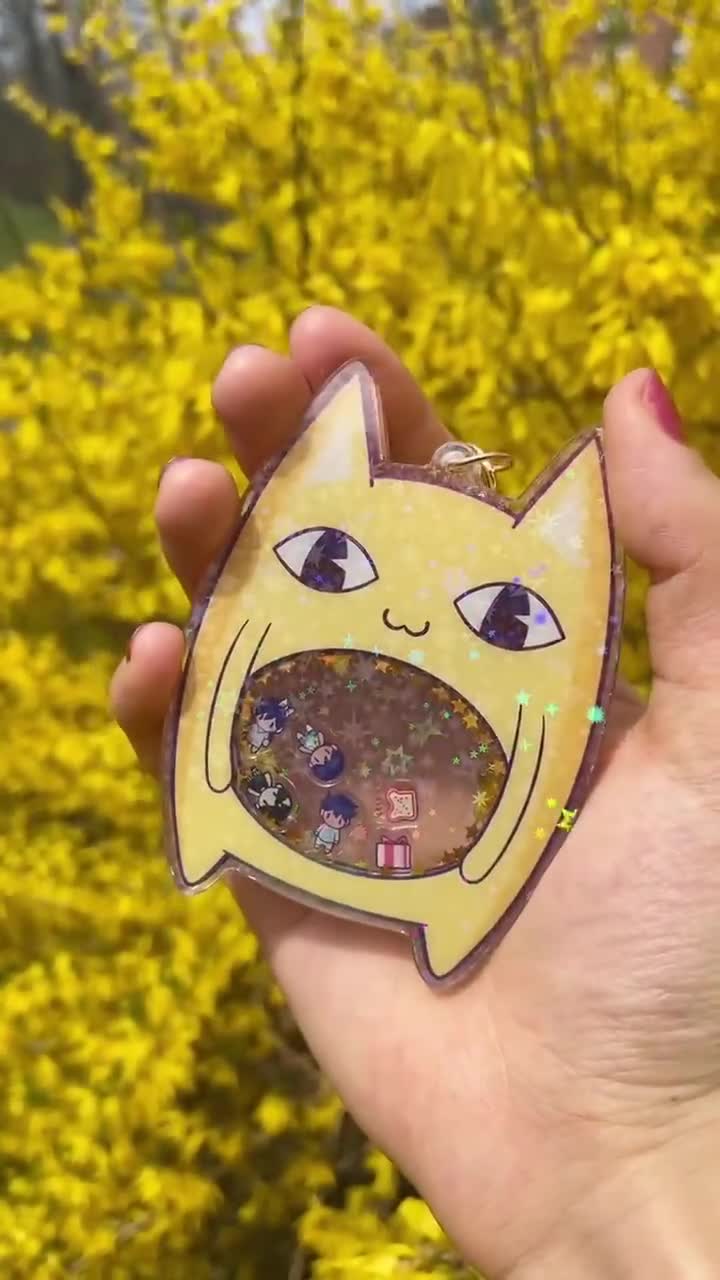 Omori Big Yellow Cat Holographic Star Acrylic Shaker Charm - Etsy