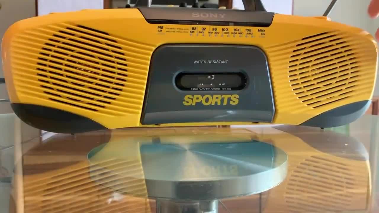 Online Sony Sports CFS-902 Cassette Radio Yellow Water-Resistant Beach Boombox