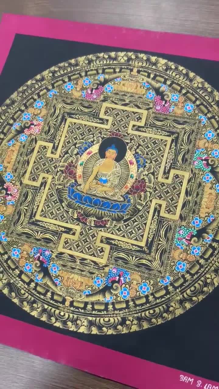 釈迦牟尼仏曼荼羅｜壁掛けヨガ瞑想アート｜私たちの幸福のための