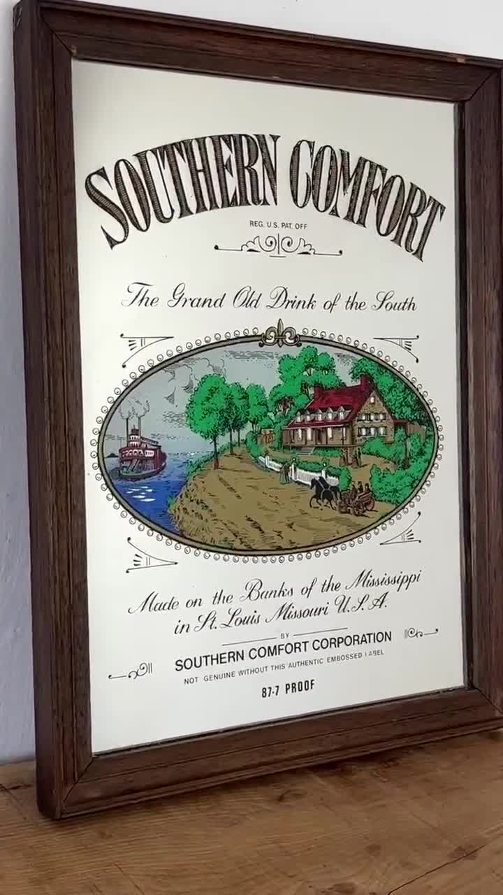 Vintage Southern Comfort Mirror, Advertising Sign, Americana