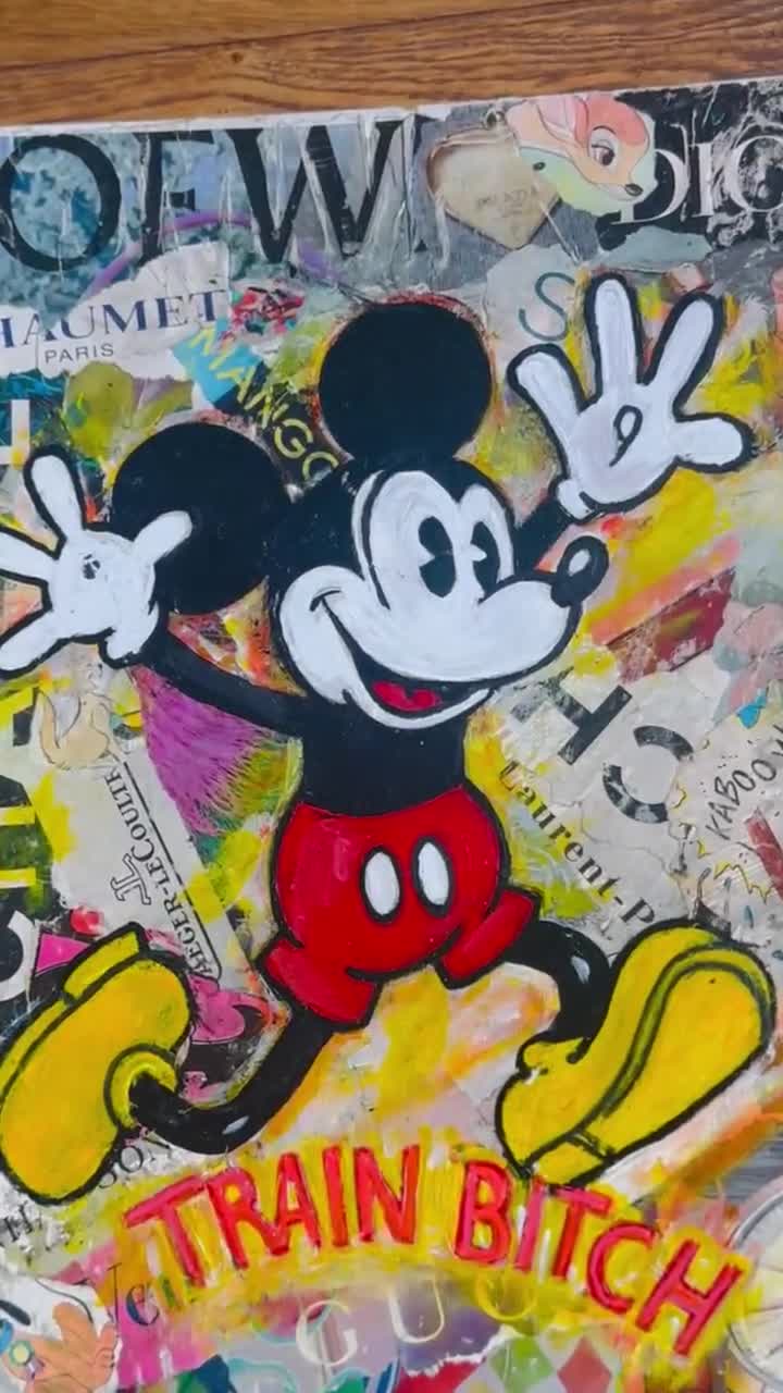 ミッキーマウスのポップアート絵画 - カラフルな都会のストリート