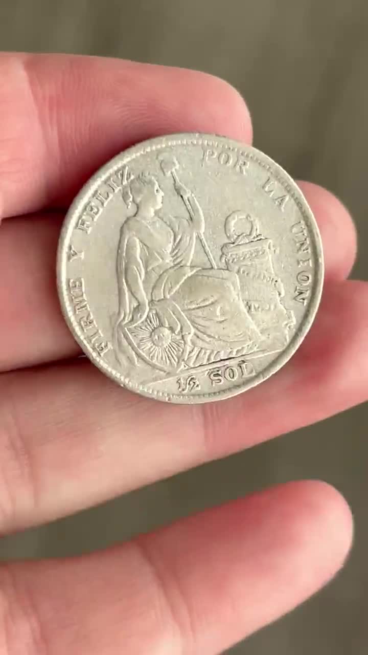 ペルー銀貨 1926年 – 座像自由の女神デザイン – 100年前の銀貨 – 南米