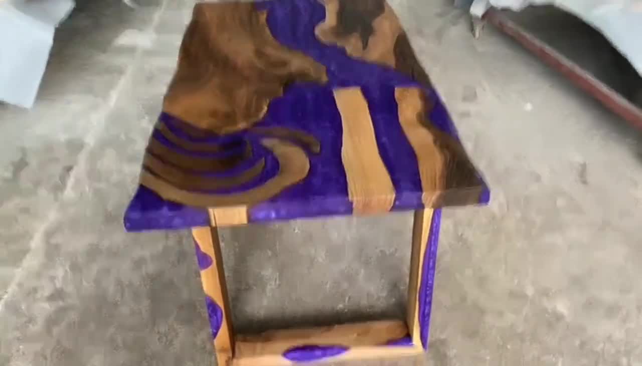 Purple Epoxy Walnut Dining Table: Handmade Resin River Table - Etsy