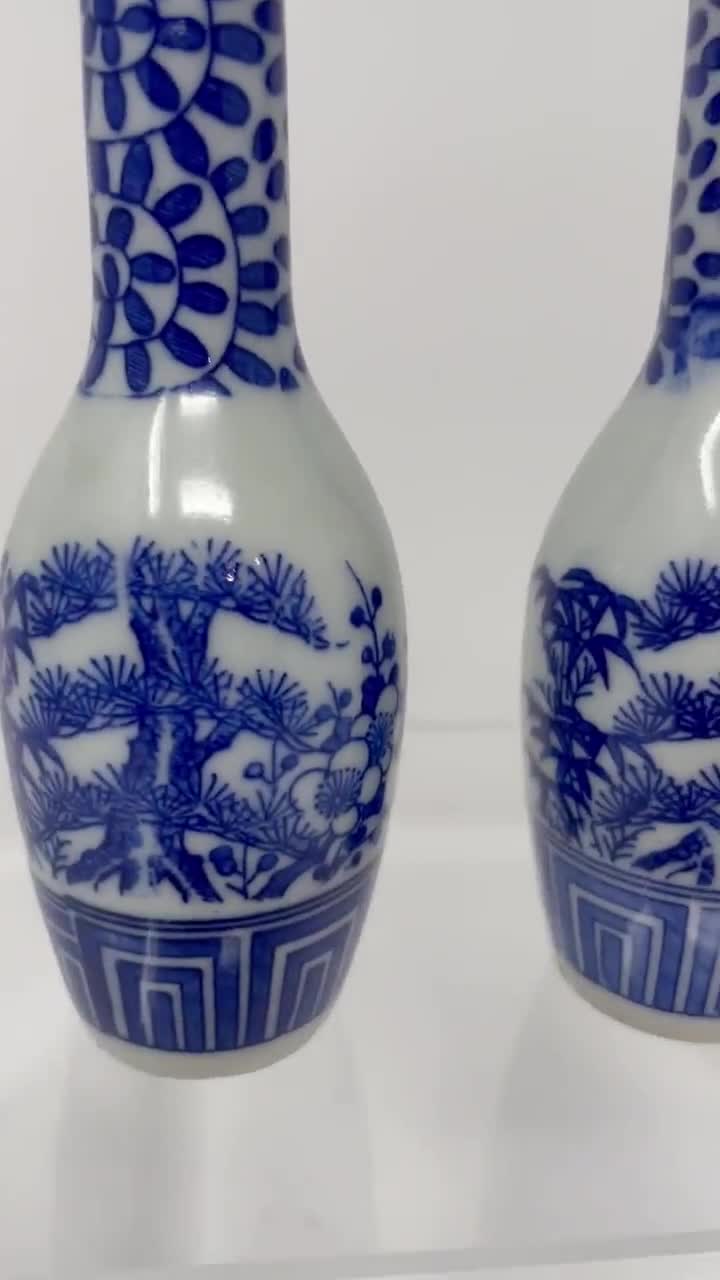 Blue & White Chinese Porcelain Bottles - Etsy