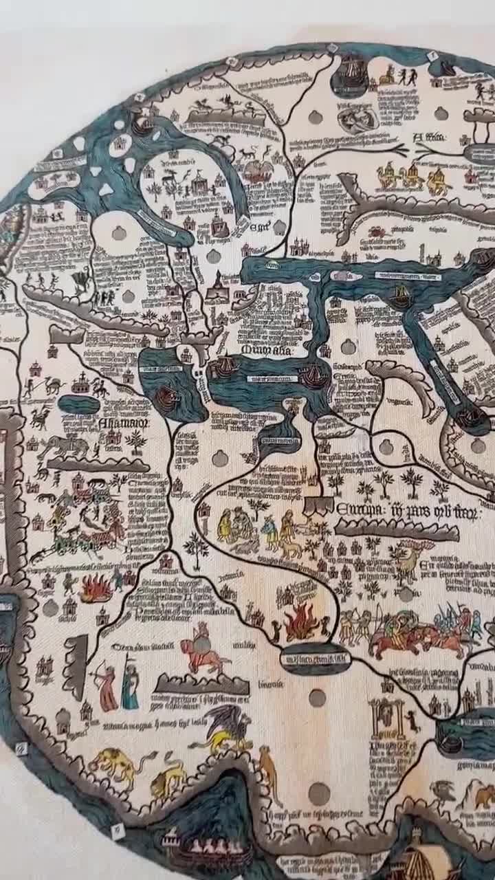 ボルジア枢機卿の世界地図の版画：15世紀の地図作成 - Etsy 日本