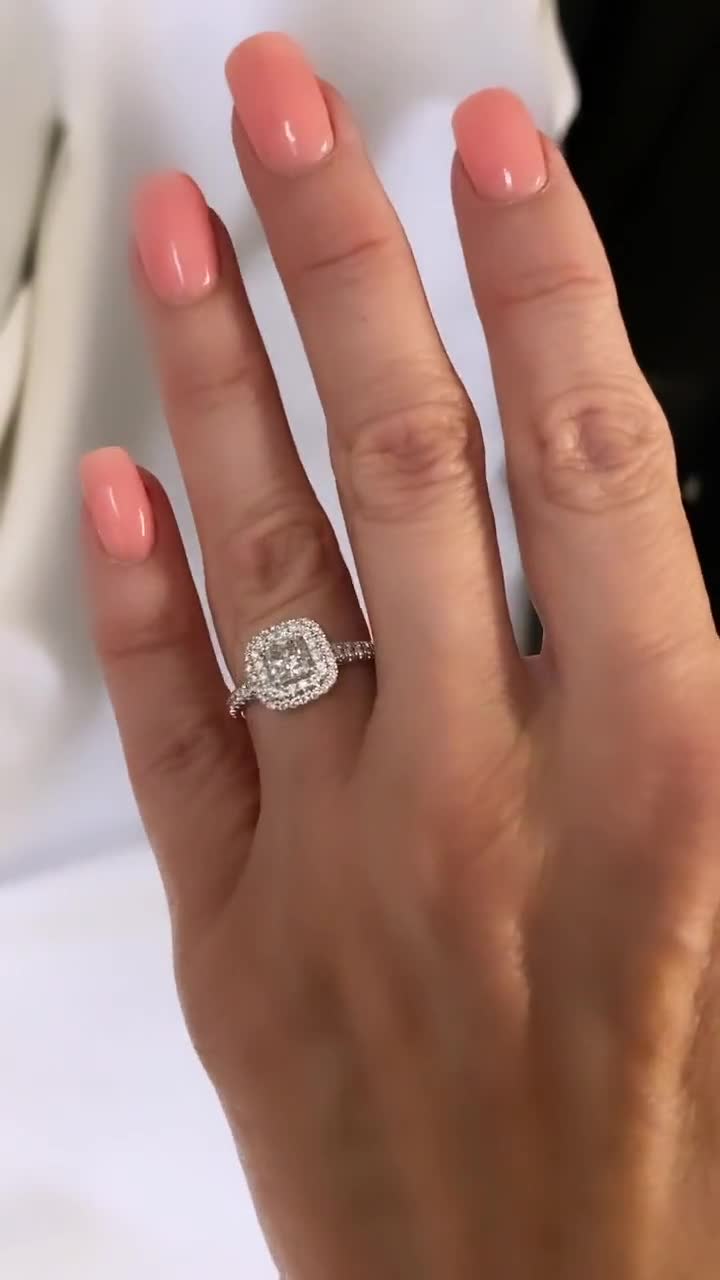 Diamond Halo Engagement Ring 1/4 ct tw 10K White Gold | Kay