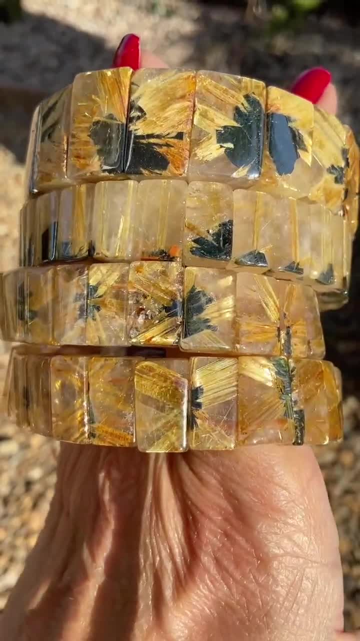 Ultra High Quality Golden Rutile With Hematite Crystal