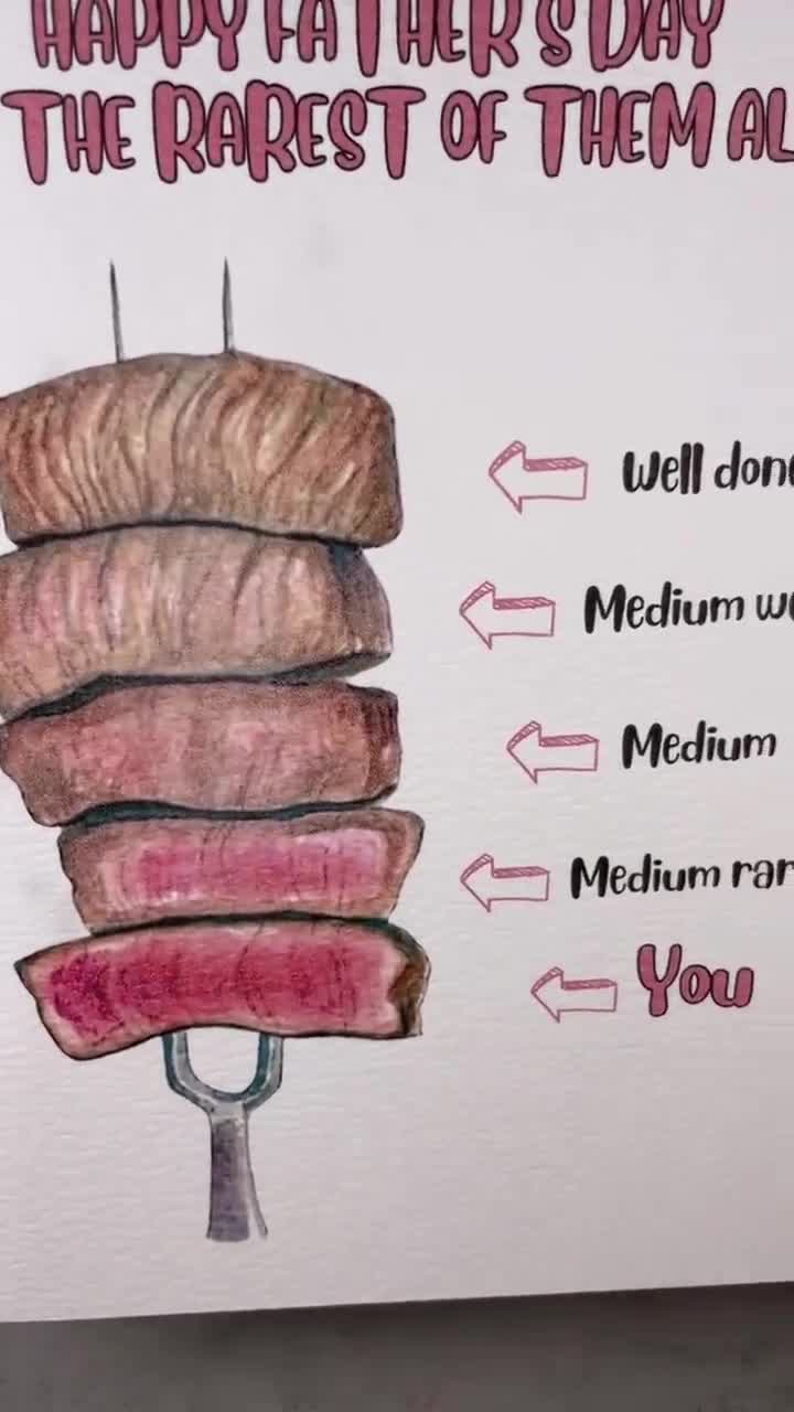 Happy Father's Day Steak Greeting Card, Dad you're the rarest of them all, Fathers Day Card, Best Dad Card For Him, Love You Dad gift Happy Father's Day Steak Greeting Card, Dad you're the rarest of them all, Fathers Day Card, Best Dad Card For Him, Love You Dad gift