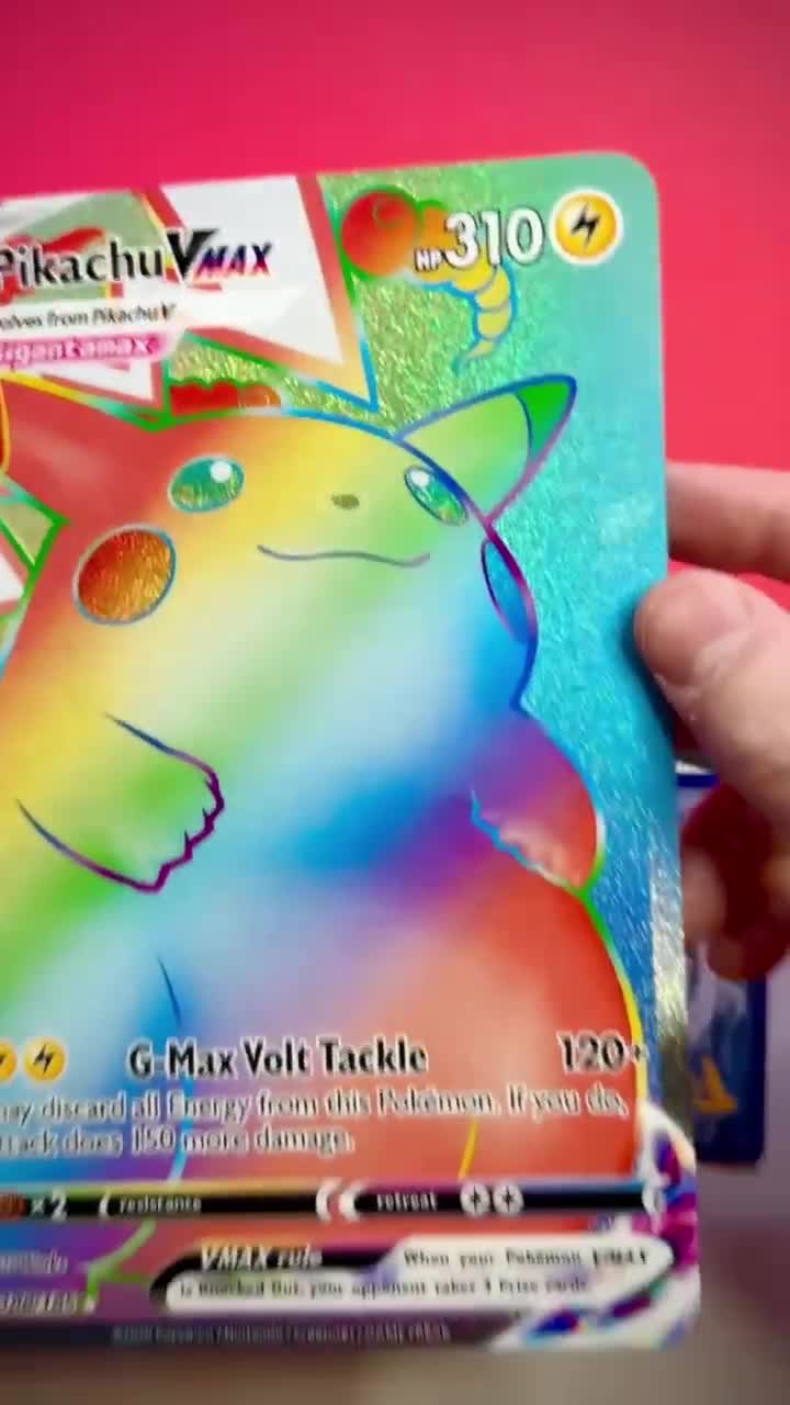 ポケモン - ヒコにゃー　VMAX82BOX Custom Jumbo Rainbow Secret Rare Pikachu VMAX Glitter Holo