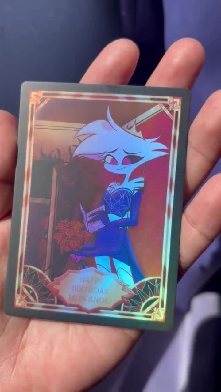 Radiodust Fan Card - Happy Birthday Mon Ange (matte Holographic