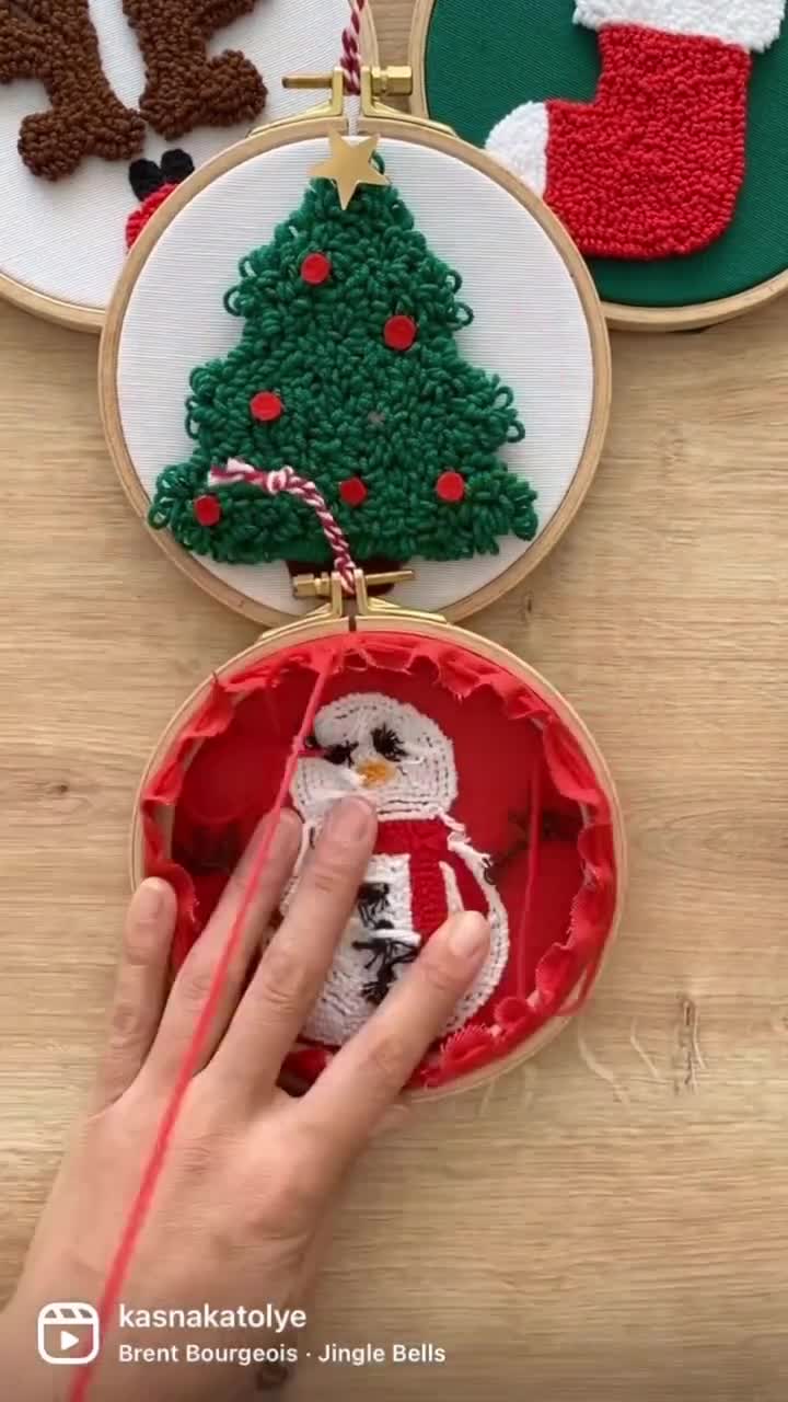 Christmas Punch Needle Beginner Kit/punch Needle Coaster Kit 1 PCS /craft  Kit/dıy Craft Kit/dıy Punch Embroidery Kit 