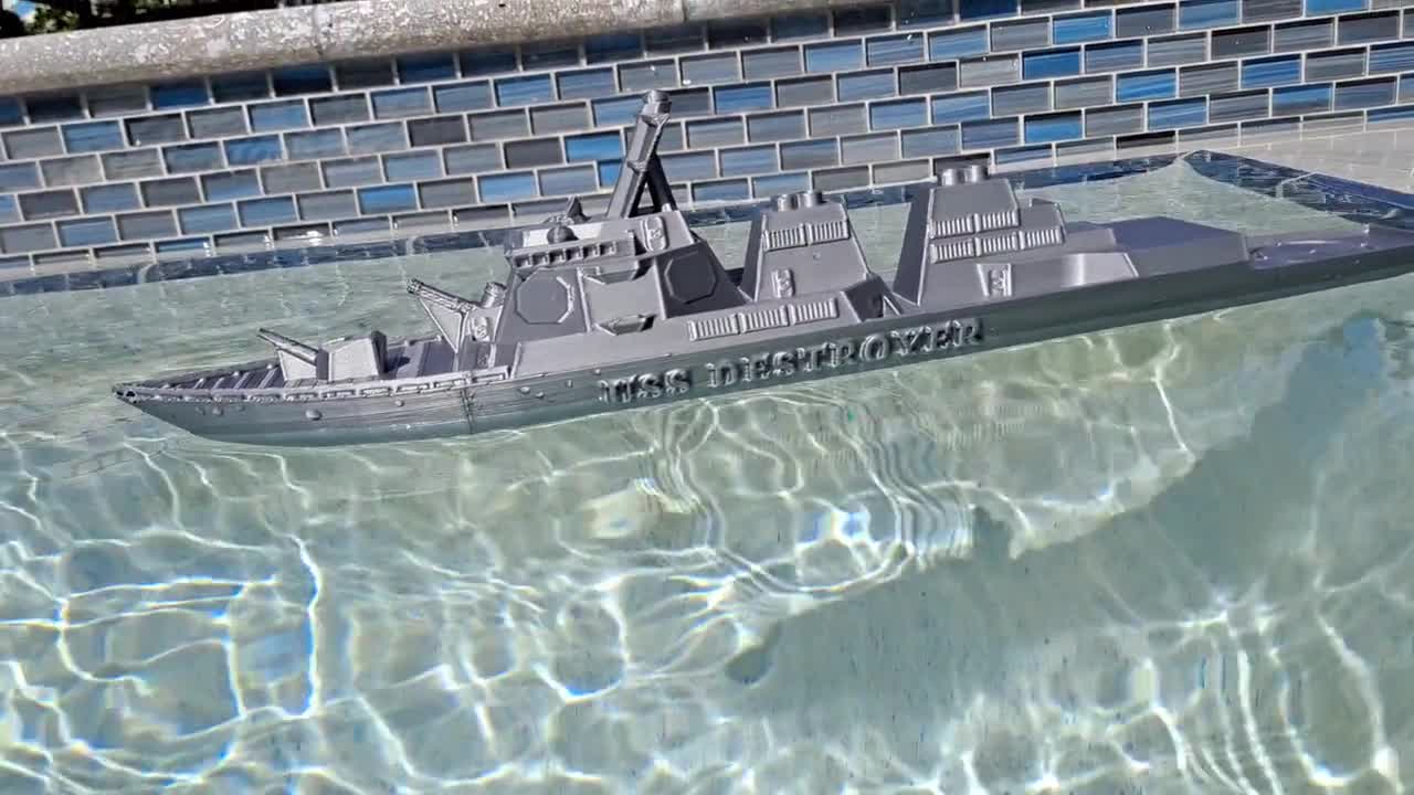 Customizable Battleship toy boat. Destroyer. popular Warship toy boat. Modern warship. 16.5 inches long. Please read item description.