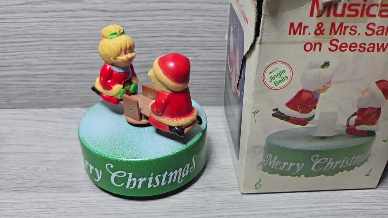 1981 クリスマス ユールタイド サンタ プラスチック シーソー ゼンマイ
