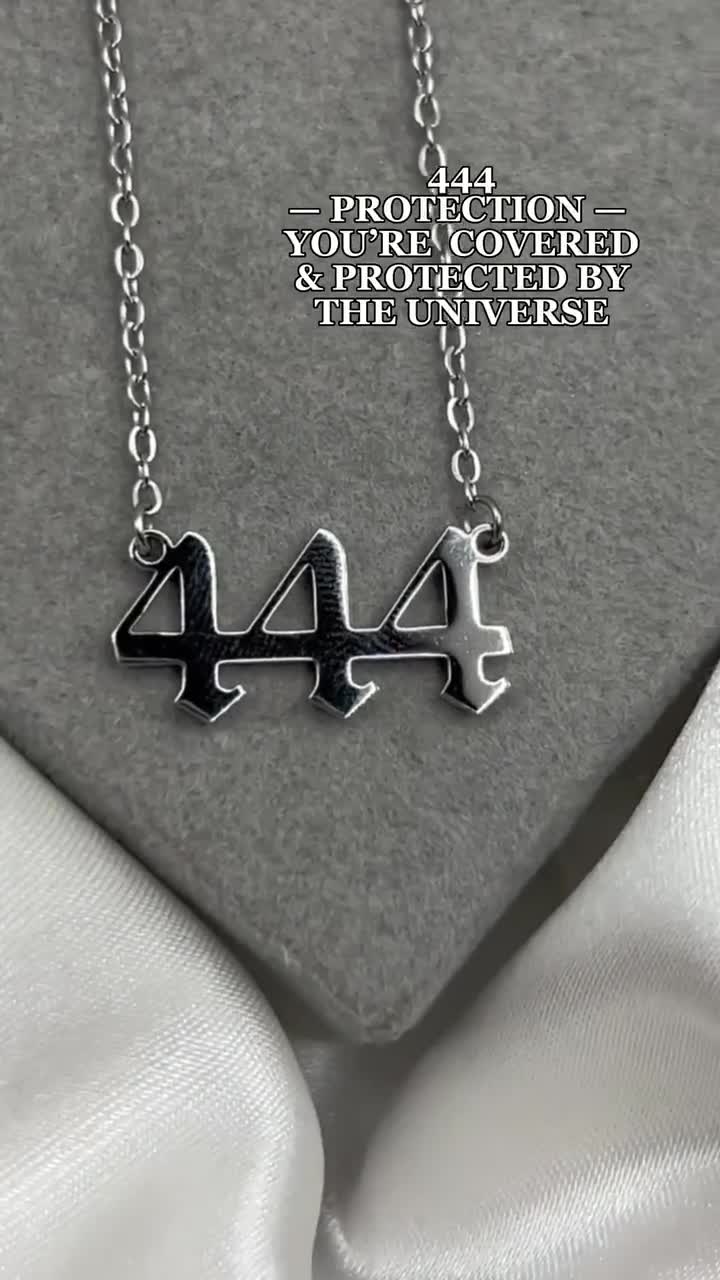 444 Angel Number Necklace In Silver And Gold