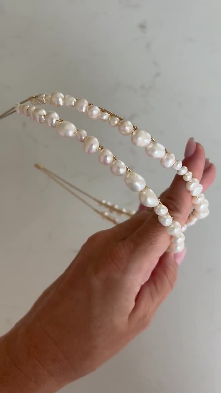 Cerchietto Vintage Con Perle Finto – Accessori Per Capelli Da Sposa, Strass, Matrimonio