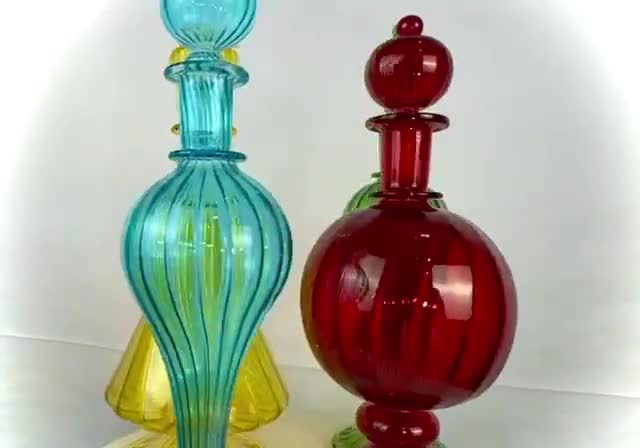 吹きガラス アンティークガラス ピンクガラス 花瓶 ハンドル付き