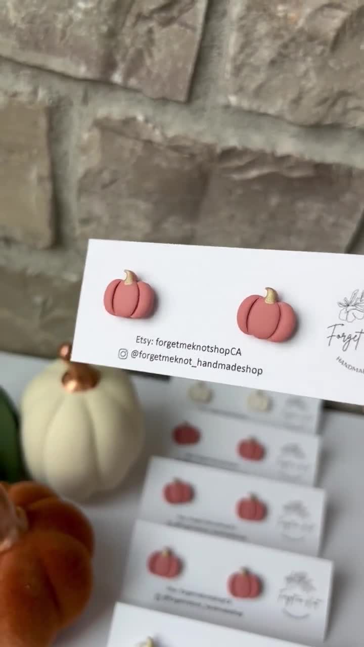 Pumpkin and Gold Twist Earrings, Handmade Polymer Clay Earrings with G -  Sugar Crush Co.