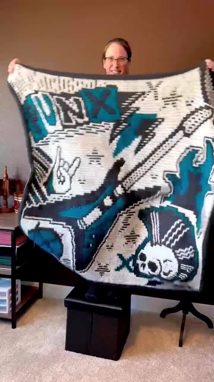 Punk Punx Rock - Overlay Mosaic Crochet PATTERN ONLY, Punk