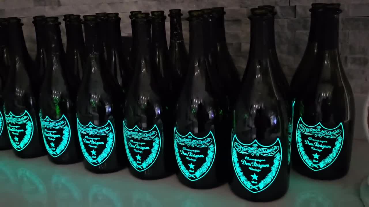Dom Perignon Champagne LED Light-up Bottle (empty) Free Delivery