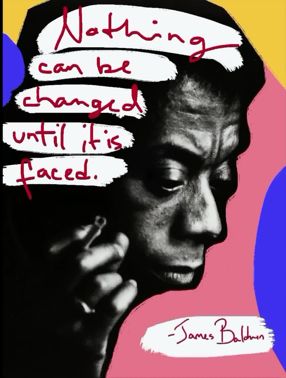 DIPPCO Poster di James Baldwin con citazioni famose 1 su tela, decorazione per camera da letto, decorazione per lo sport, paesaggio, ufficio, camera regalo, stile senza cornice, 20 x 30 cm