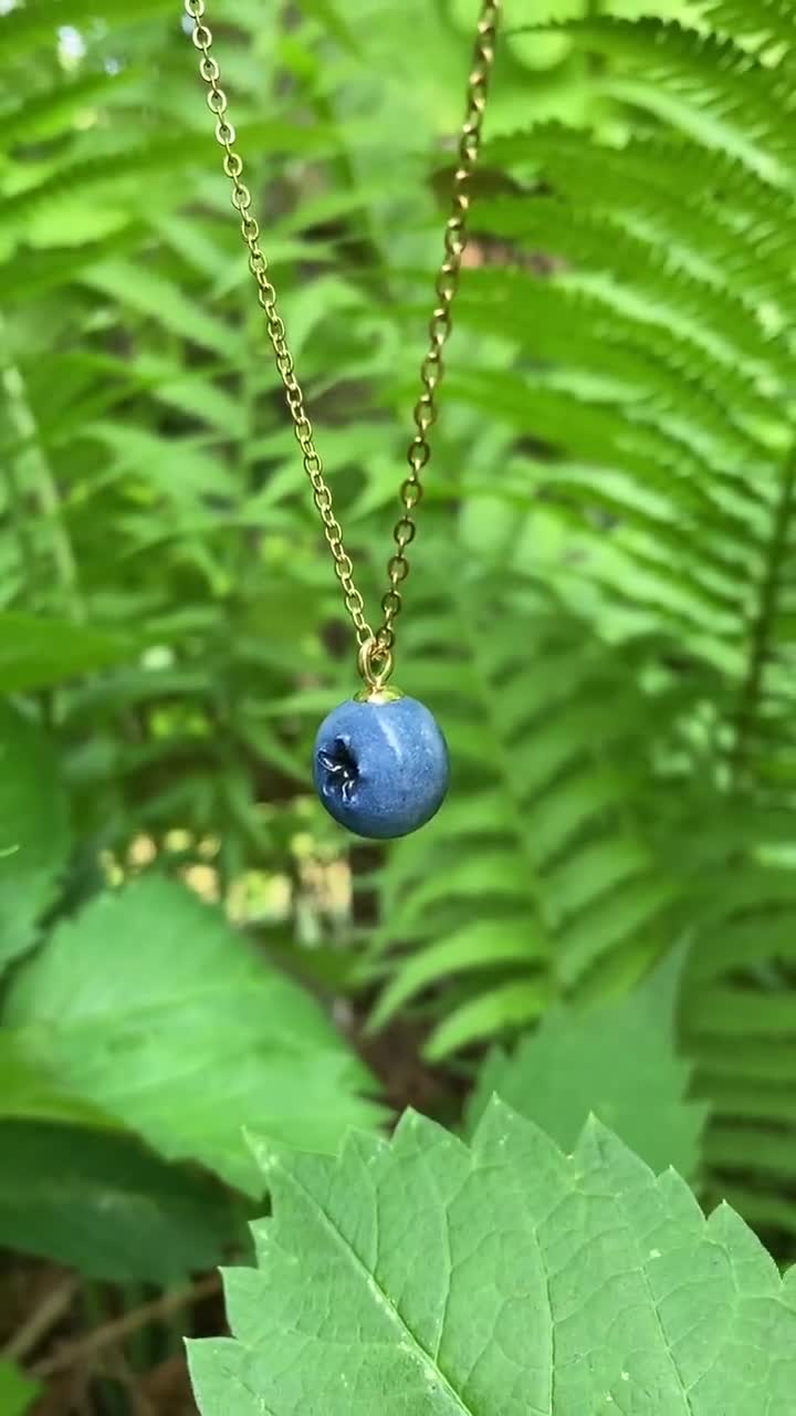 Blueberry Pendant Necklace - Etsy