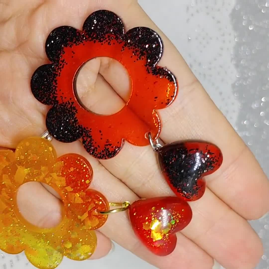 Glass Of Venice Orecchini A Clip Cabochon Murano – Rosso, Vetro Autentico, Diametro 10 Mm, Fatti A Mano, Con Sacchetto Velluto