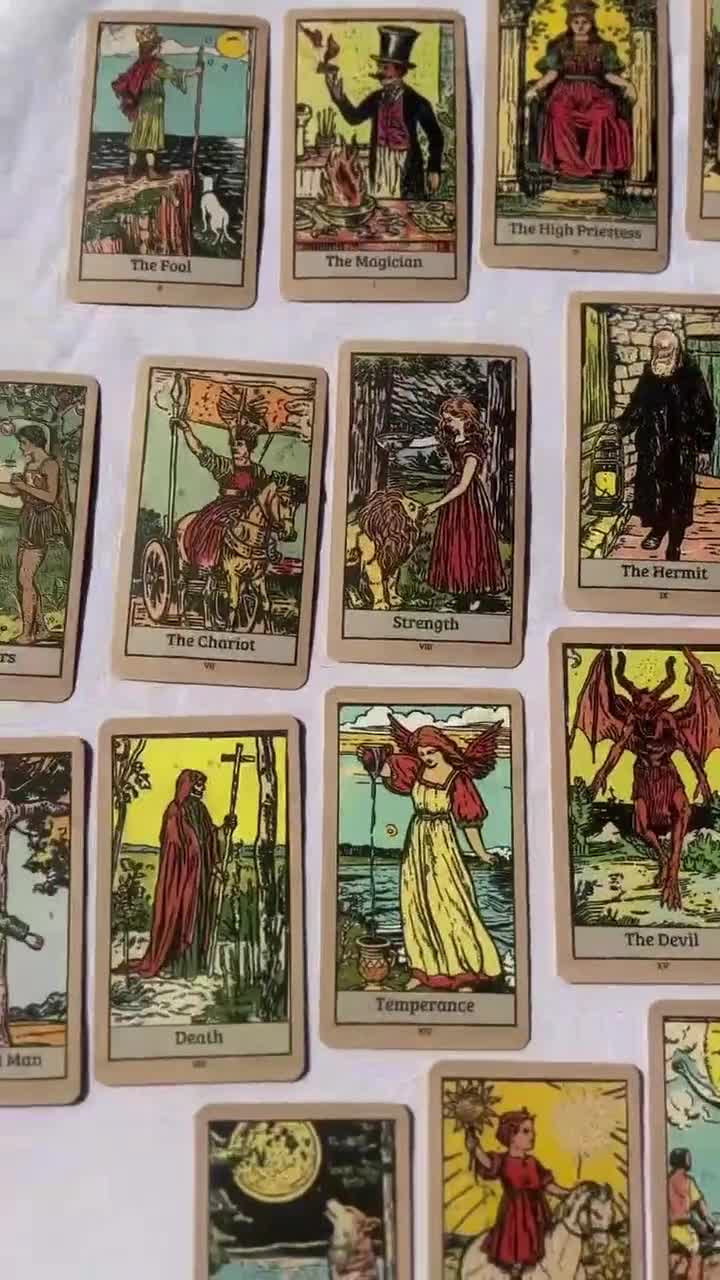 Vintage Tarot Cards, Vintage Tarot Deck, Old Tarot Deck, Old Tarot