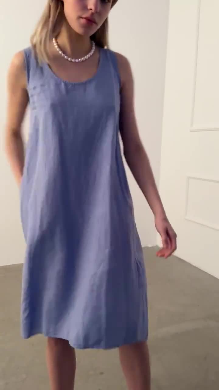 J. Jill Love Linen 100% Linen Floral Sleeveless Dress Size Medium –