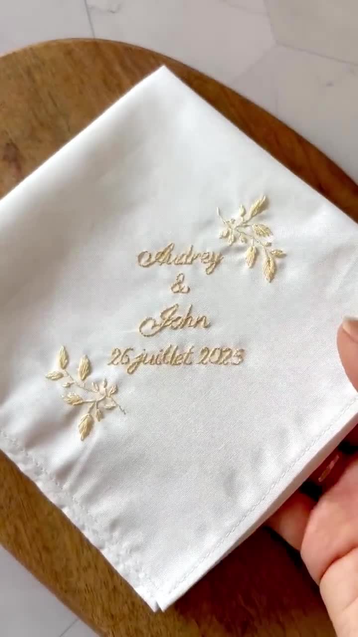 Wedding Handkerchief, Wedding Souvenir, Gift for Bride and