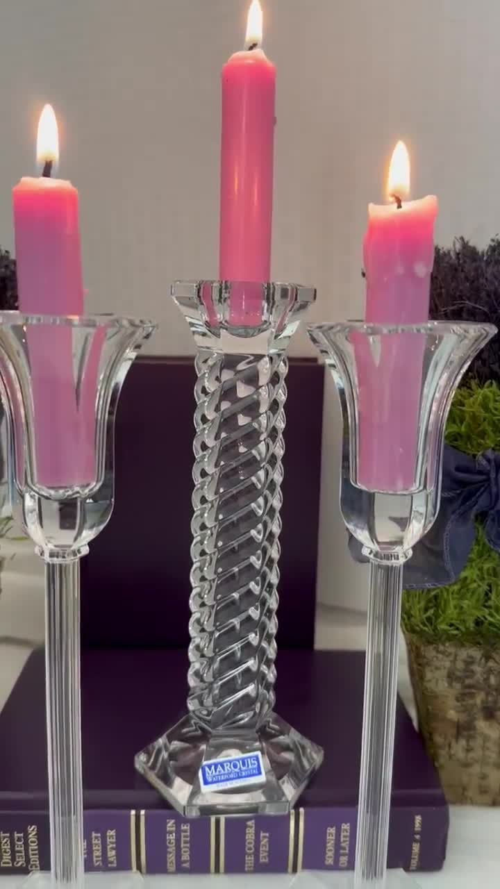 Vintage Waterford Crystal Candle Holder Set, Marquis Triumpe