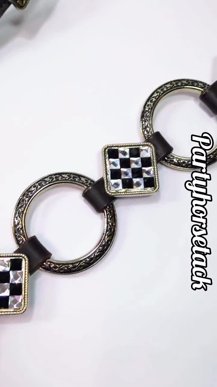 High Quality Premium Checker Ring Gladiator Headstall BreastCollar Set video poster